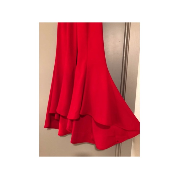 Red Flare Ruffle Pants - Picture 7 of 8